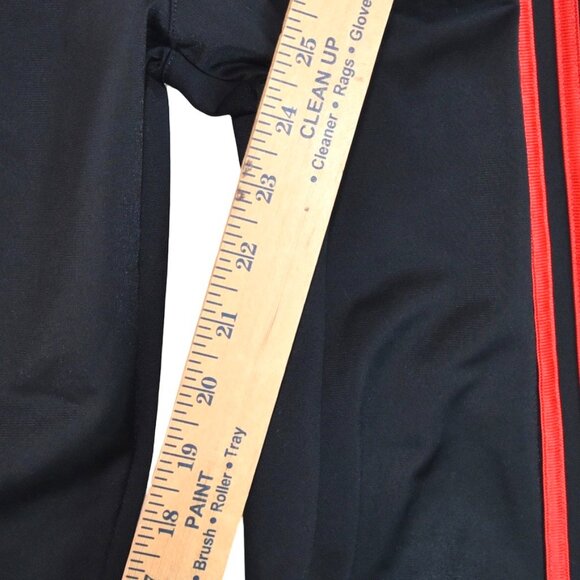 Adidas Track Pants Kids Size M Polyester Black with Red 3-Stripes Joggers - Picture 5 of 7
